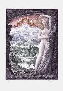 Josef Dudek - Miss Genesis, barevný lept, 2026
